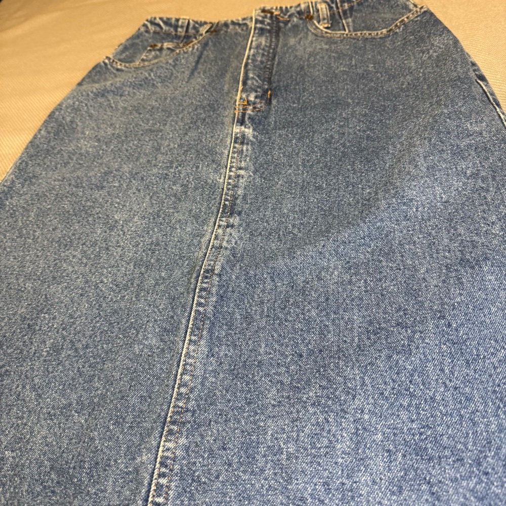GAP Denim Skirt VINTAGE 80/90s 100% Cotton, USA made Button Back Detail Women's - Picture 6 of 16